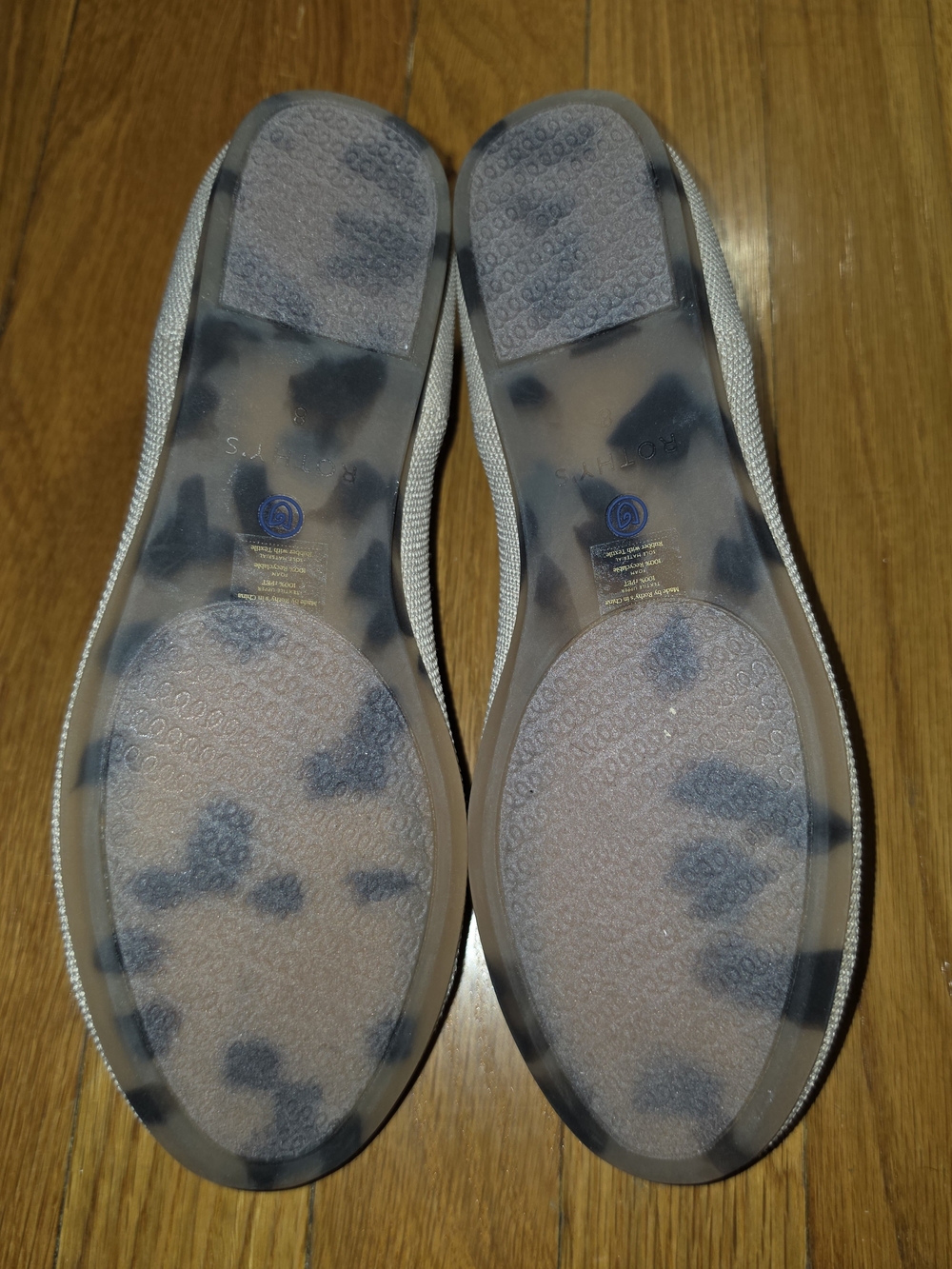 New Rothy’s The Flat Ecru Knit Ballet Flats Size 8 - Picture 3 of 4